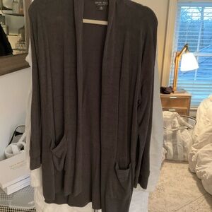 Barefoot Dreams Charcoal Open Front Cardigan